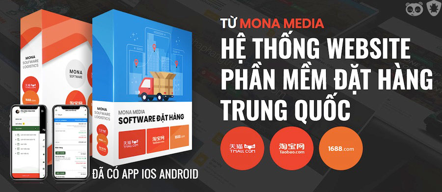 Hệ thống web app đặt hàng Trung Quốc từ Mona Media.