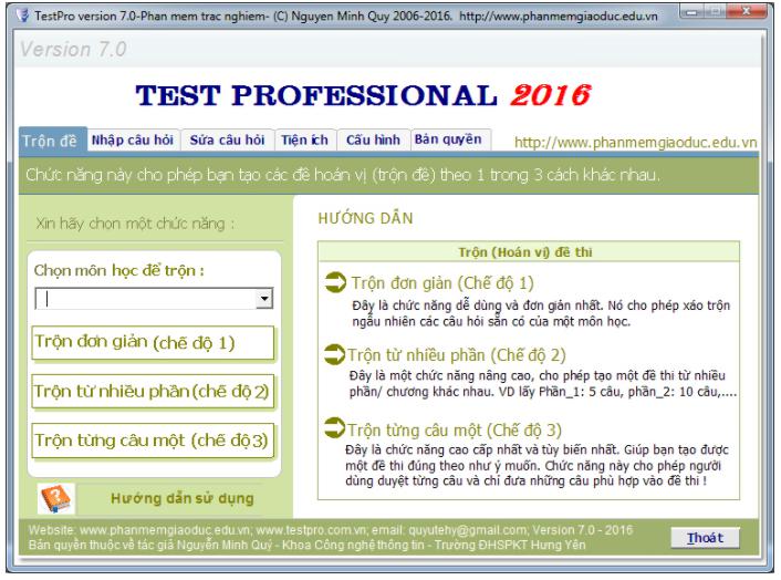 Phần mềm quản lý thi trắc nghiệm TestPro