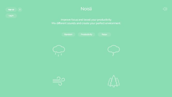 Noisli - landing page đẹp cho ứng dụng và app