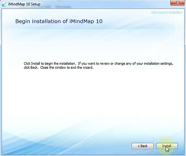 chọn Install phần mềm imindmap