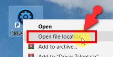 open file location driver talent full crack