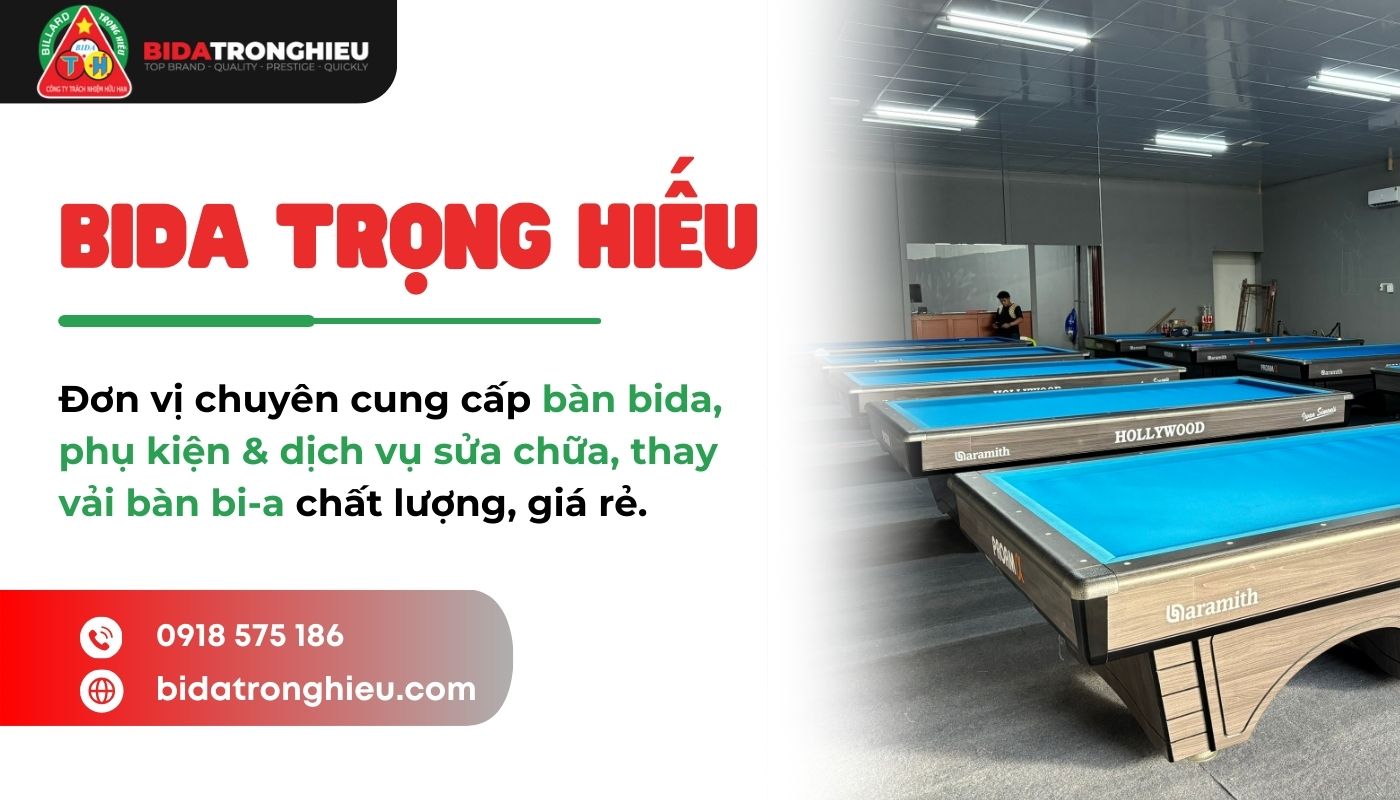 Bida Trọng Hiếu - Đơn vị cung cấp và sửa chữa bàn bida uy tín
