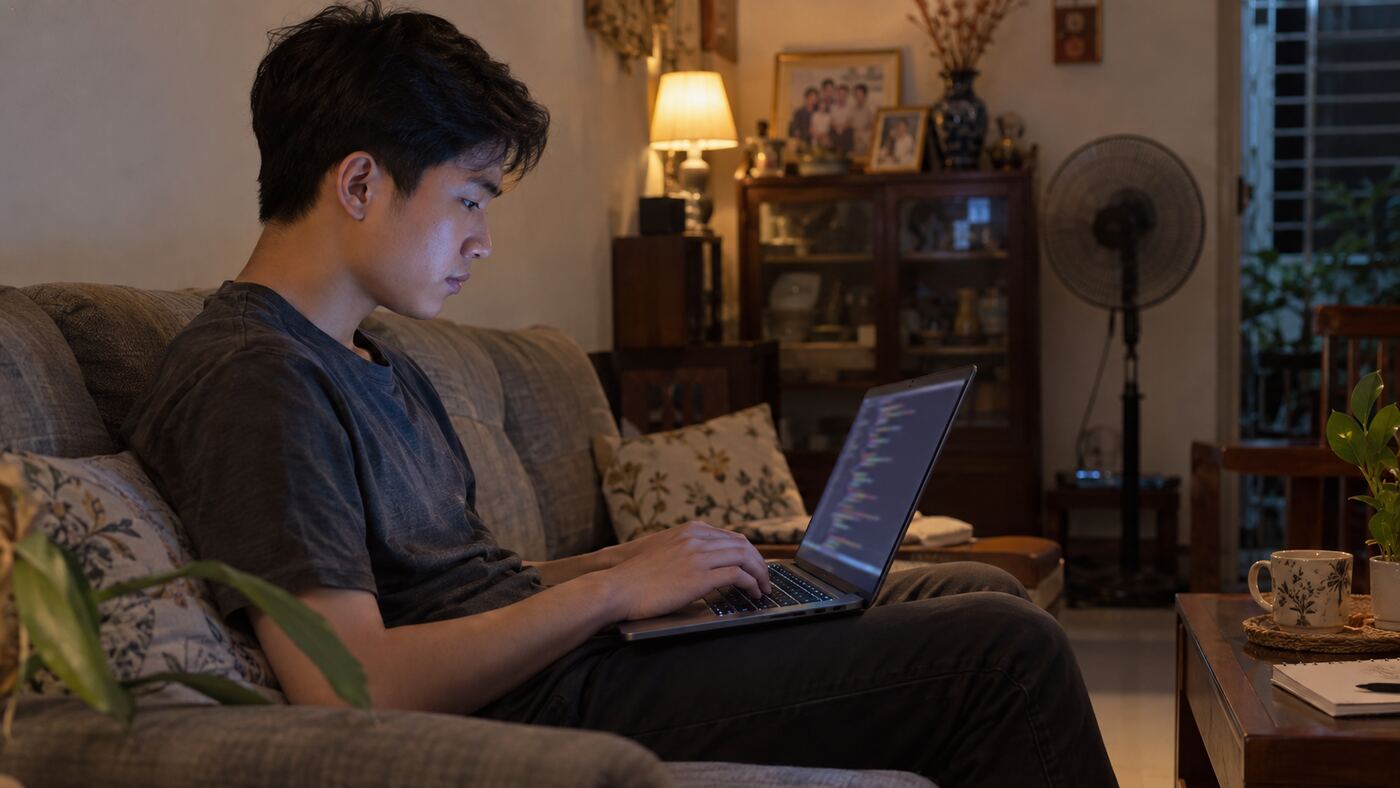 Vibe coding là gì: ngồi mô tả cho AI viết code trên laptop buổi tối